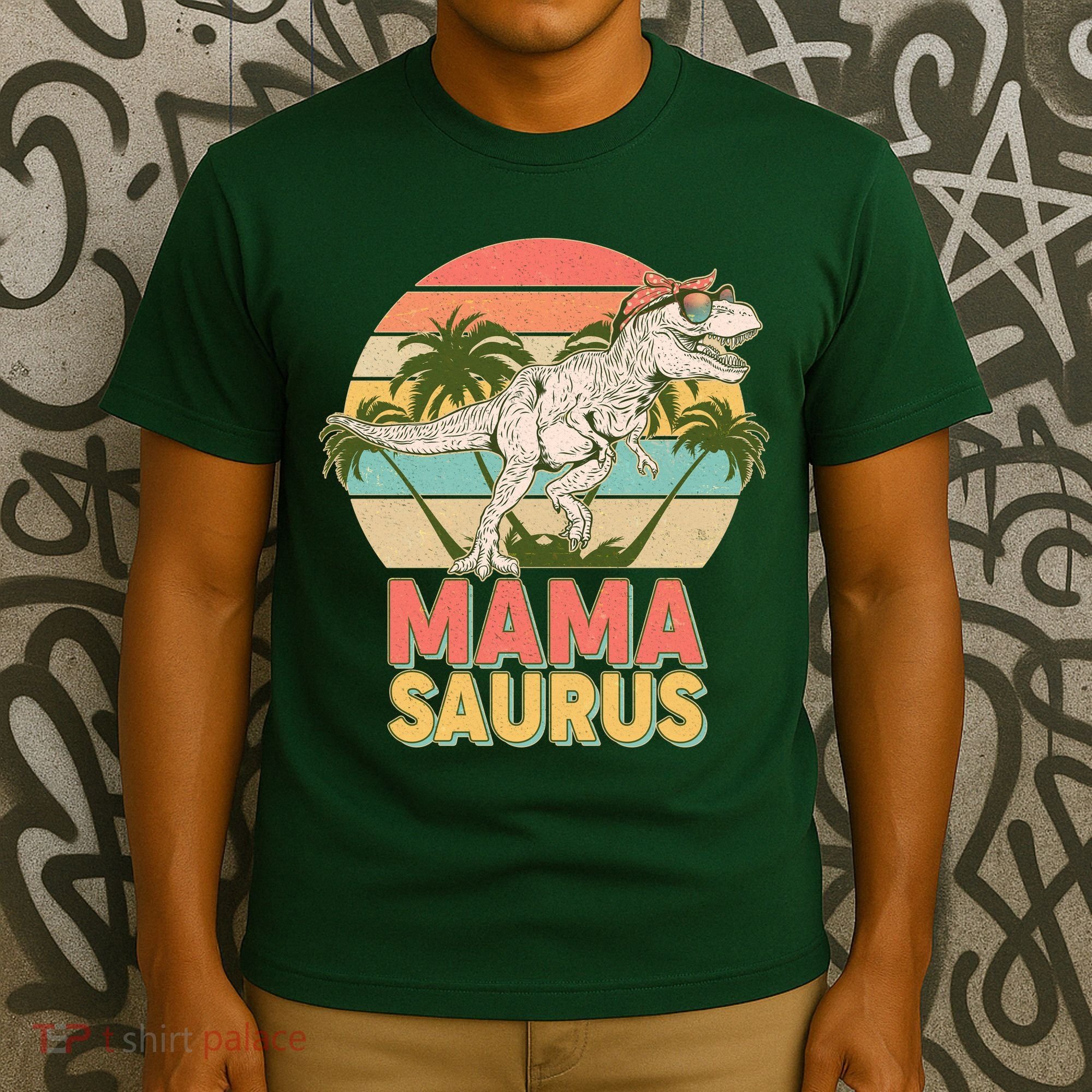 Vintage Mama Saurus T-Rex Mom Mother T-Shirt