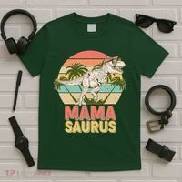 Vintage Mama Saurus T-Rex Mom Mother T-Shirt thumb 5