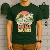 Vintage Mama Saurus T-Rex Mom Mother T-Shirt thumb 6