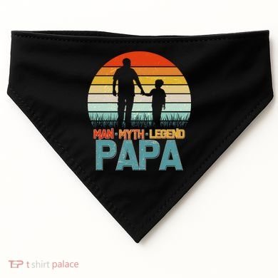 Vintage Man Myth Legend Papa USA-Made Doggie Bandana