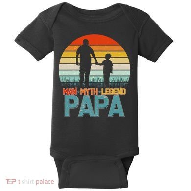 Vintage Man Myth Legend Papa Baby Bodysuit