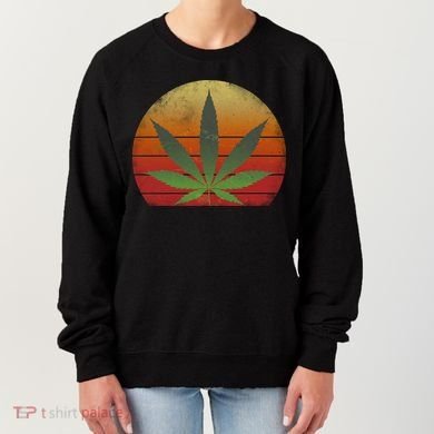 Vintage Marijuana Weed Sunset Women's Sweatshirt