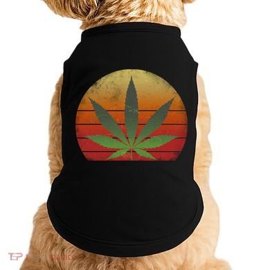 Vintage Marijuana Weed Sunset Doggie Tank