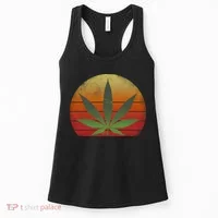 Vintage Marijuana Weed Sunset Women's Tank Top thumb 0
