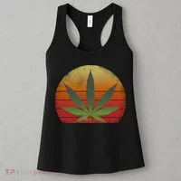 Vintage Marijuana Weed Sunset Women's Tank Top thumb 3
