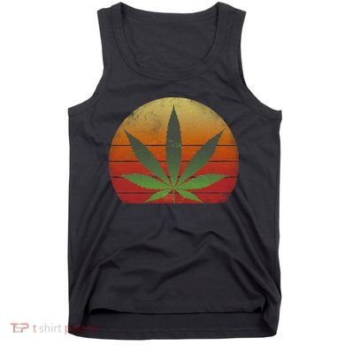 Vintage Marijuana Weed Sunset Tank Top