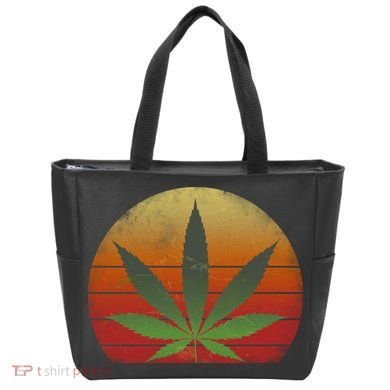 Vintage Marijuana Weed Sunset Tote Bag