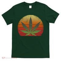 Vintage Marijuana Weed Sunset T-Shirt thumb 0