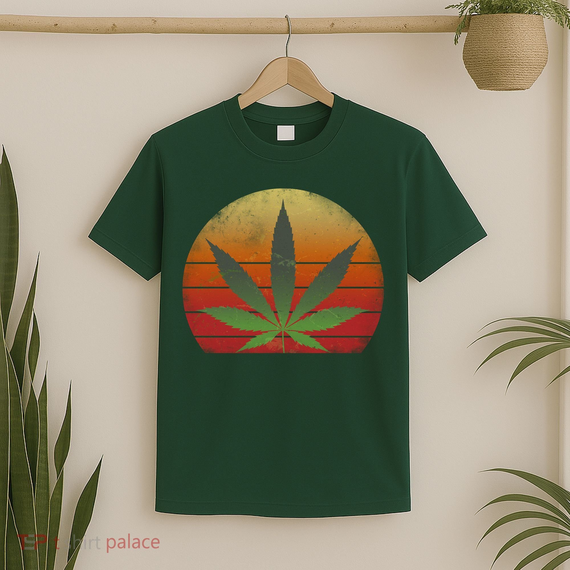 Vintage Marijuana Weed Sunset T-Shirt