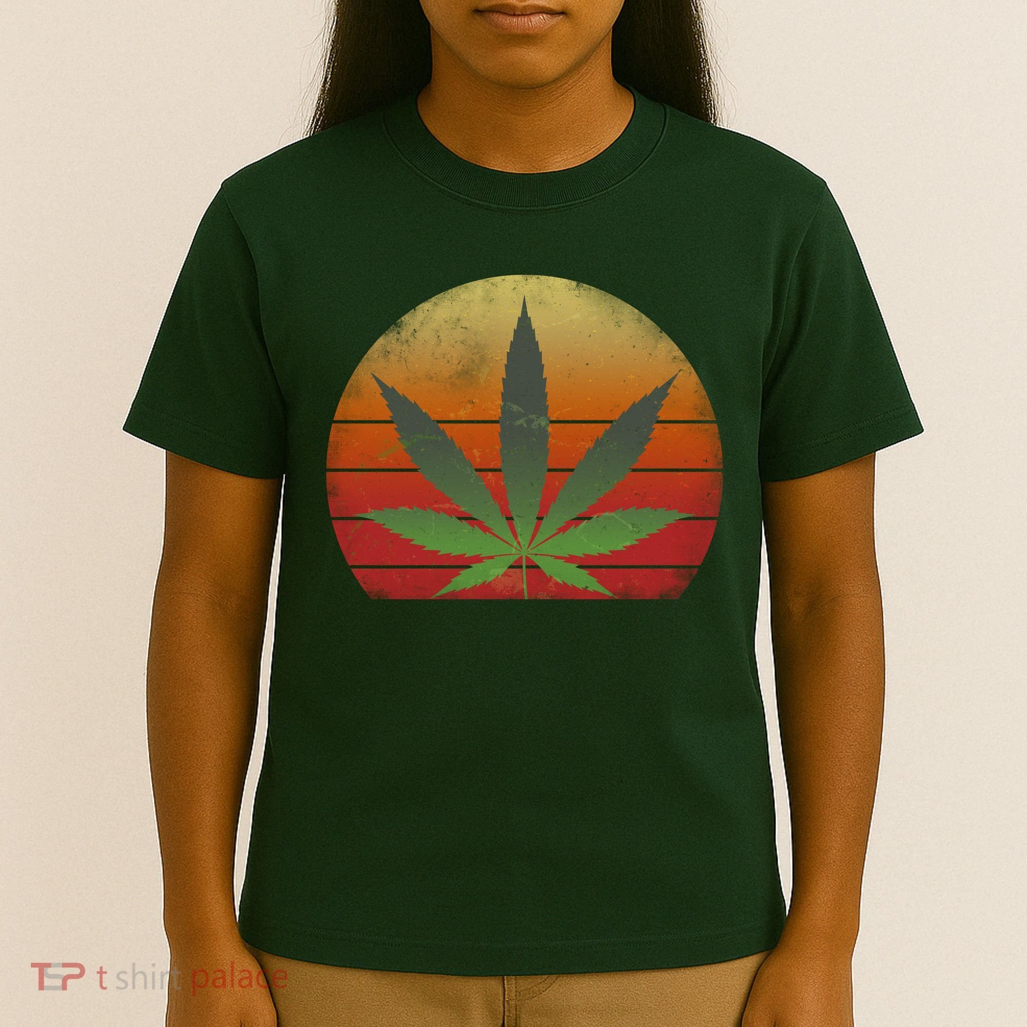 Vintage Marijuana Weed Sunset T-Shirt