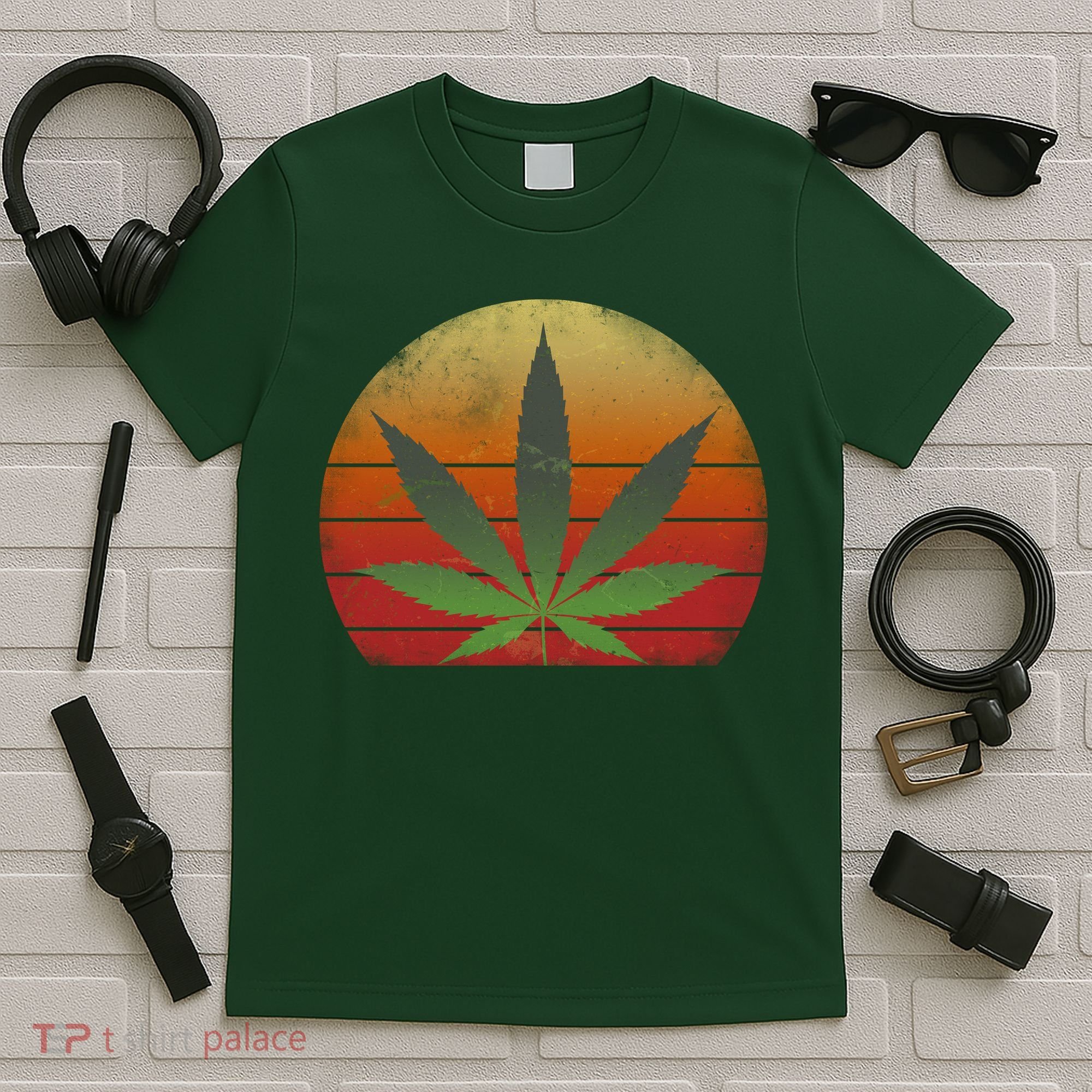 Vintage Marijuana Weed Sunset T-Shirt