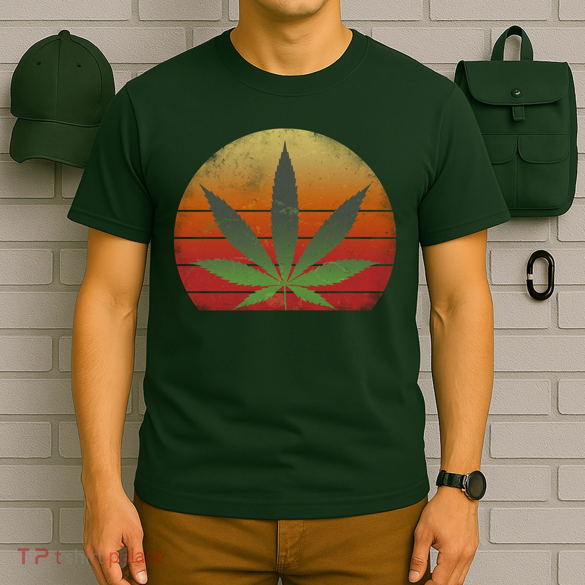 Vintage Marijuana Weed Sunset T-Shirt