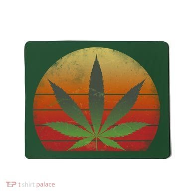 Vintage Marijuana Weed Sunset Mousepad