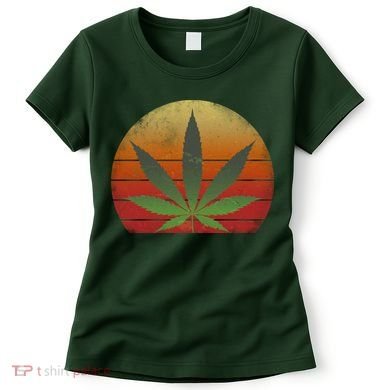Vintage Marijuana Weed Sunset Women's T-Shirt