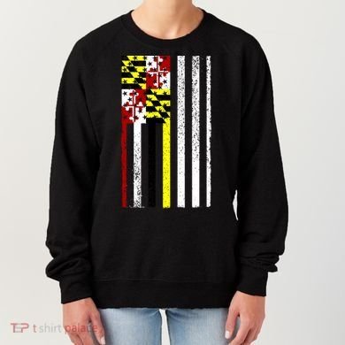 Vintage Maryland State American Flag Women's Sweatshirt