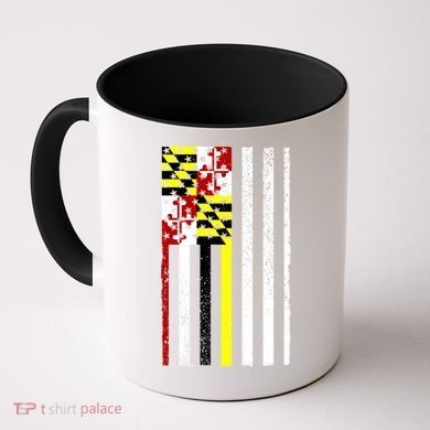 Vintage Maryland State American Flag Coffee Mug