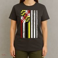 Vintage Maryland State American Flag T-Shirt thumb 4