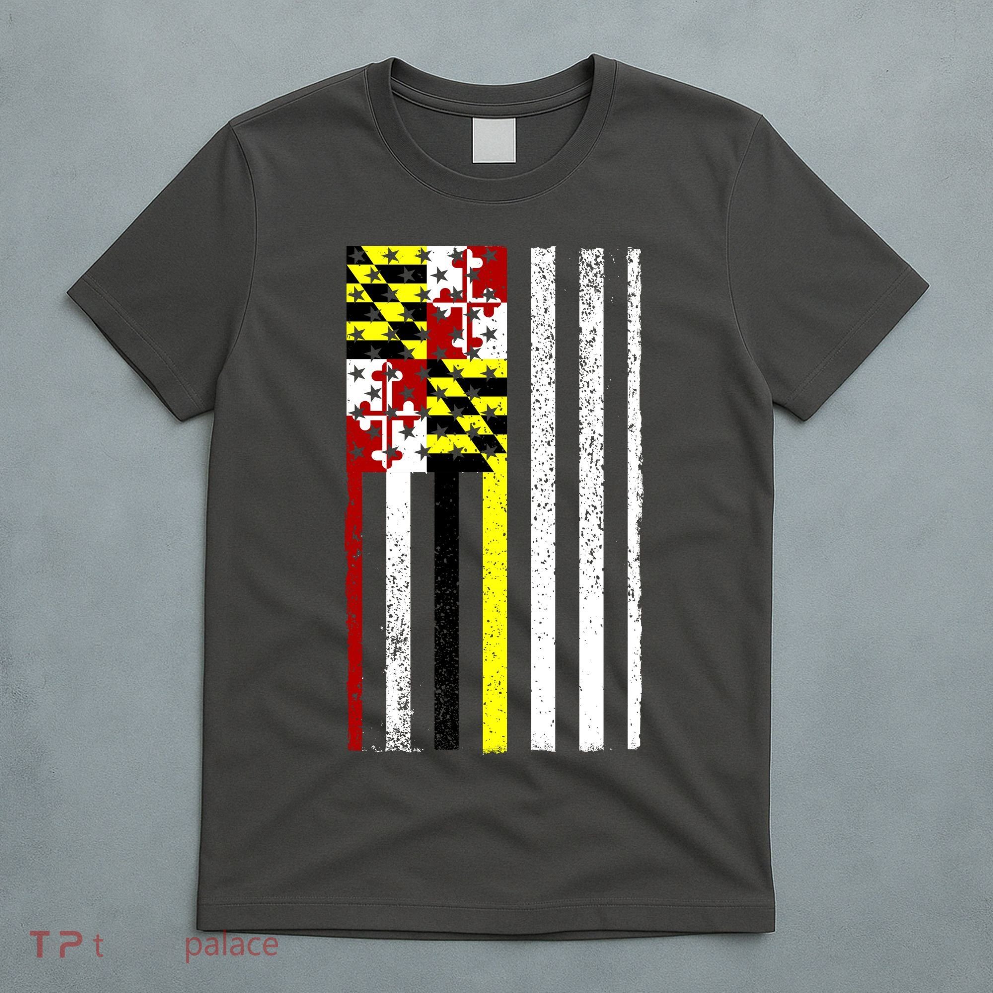Vintage Maryland State American Flag T-Shirt