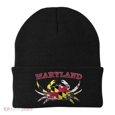 Vintage Maryland State Blue Crab Pride Flag  Beanie