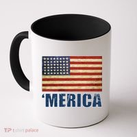 Vintage Merica Flag Coffee Mug thumb 0
