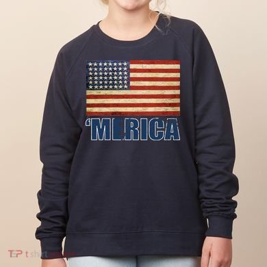Vintage Merica Flag Women's Sweatshirt