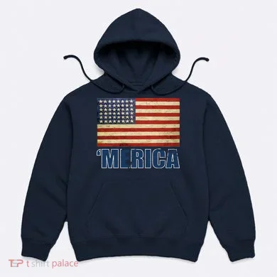 Vintage Merica Flag Hoodie
