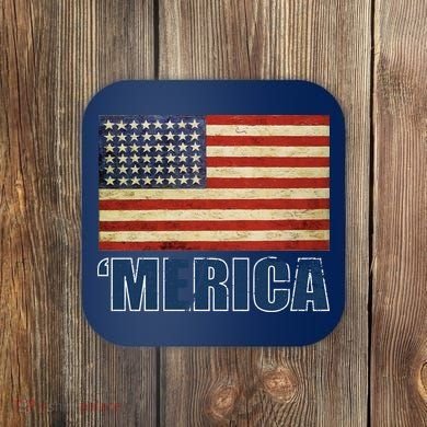Vintage Merica Flag Coaster