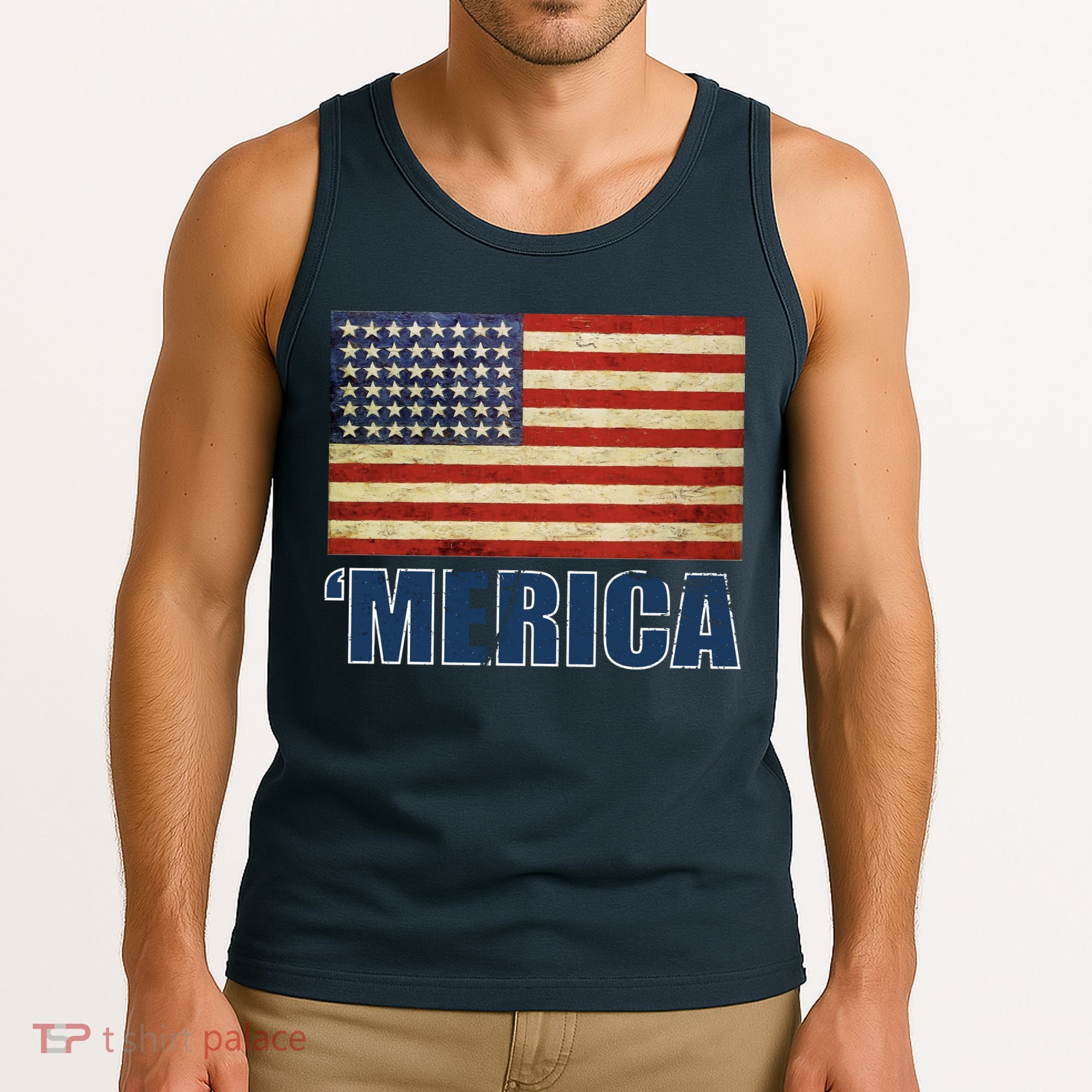 Vintage Merica Flag Tank Top