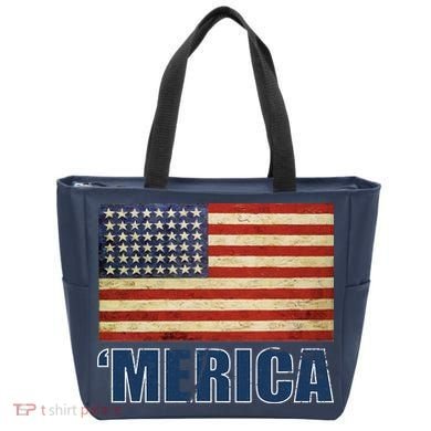 Vintage Merica Flag Tote Bag