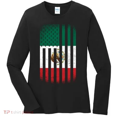 Vintage Mexican Flag Women's Long Sleeve Shirt