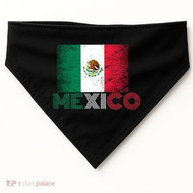 Vintage Mexico Distress Logo Flag USA-Made Doggie Bandana