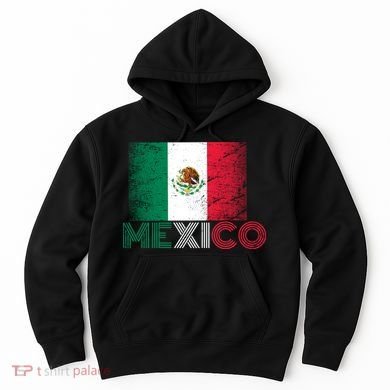 Vintage Mexico Distress Logo Flag Hoodie