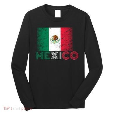 Vintage Mexico Distress Logo Flag Long Sleeve Shirt