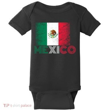 Vintage Mexico Distress Logo Flag Baby Bodysuit