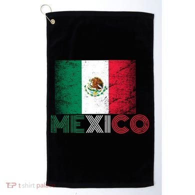 Vintage Mexico Distress Logo Flag Golf Towel