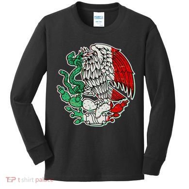 Vintage Mexico Eagle Symbol Kids Long Sleeve Shirt
