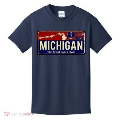 Vintage Michigan Sign Kids T-Shirt