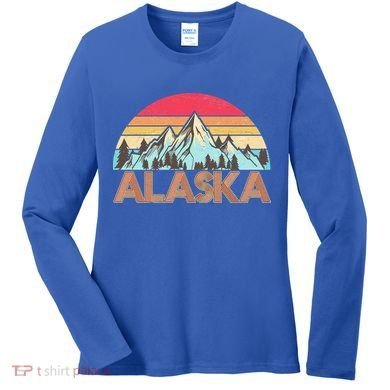 Vintage Mountains Of Alaska Women's Long Sleeve Shirt