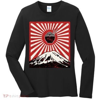 Vintage Mt Fuji Ramen Women's Long Sleeve Shirt