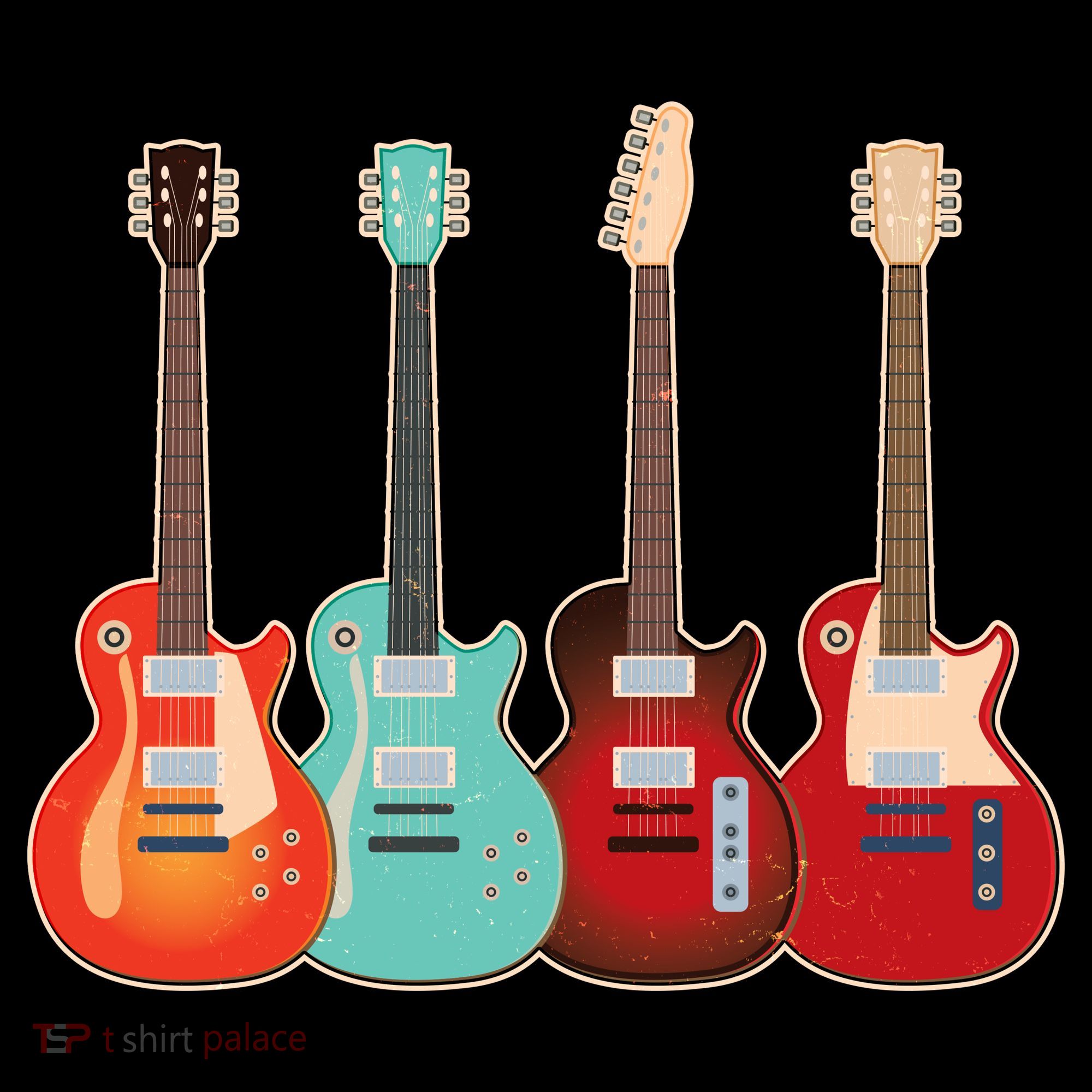 Vintage Multi Guitars Music T-Shirt