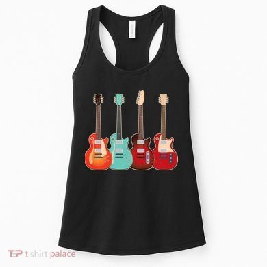 Vintage Multi Guitars Music Women's Tank Top
