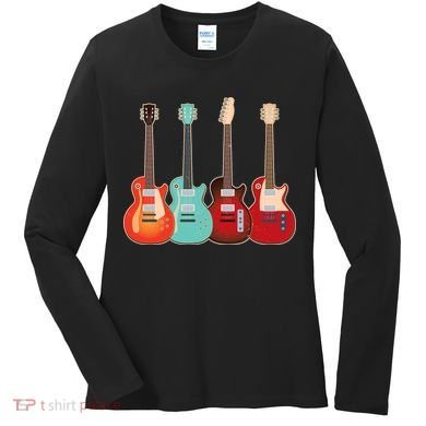 Vintage Multi Guitars Music Women's Long Sleeve Shirt