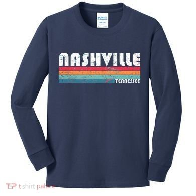Vintage Nashville Tennessee Kids Long Sleeve Shirt