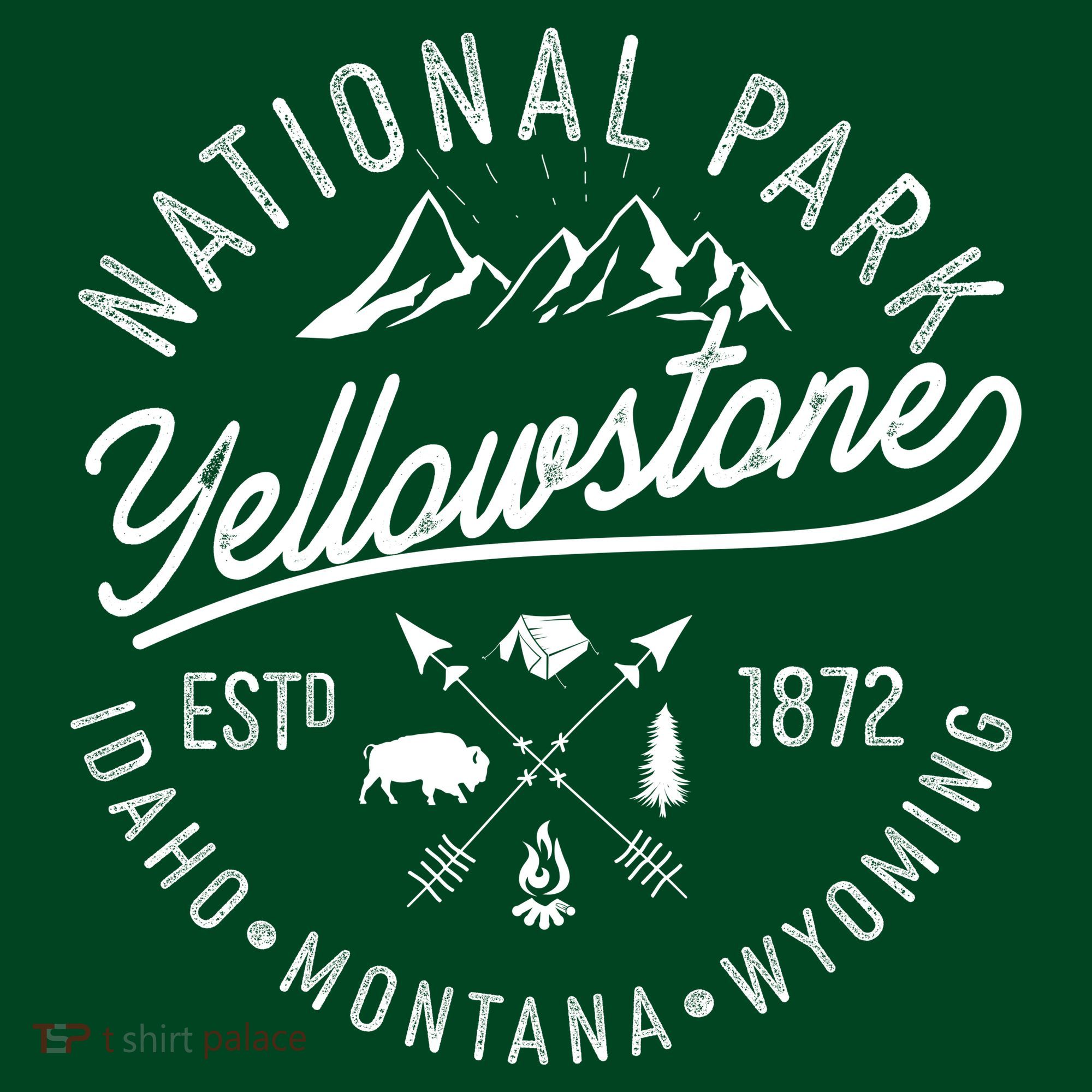 Vintage National Park Yellowstone Estd 1872 Logo T-Shirt