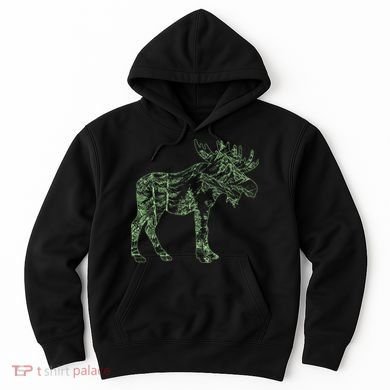 Vintage Nature Lover Moose Forest Hoodie