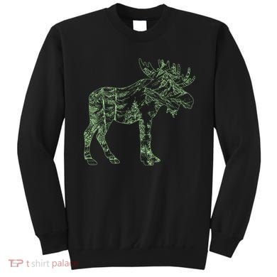 Vintage Nature Lover Moose Forest Sweatshirt