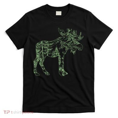 Vintage Nature Lover Moose Forest T-Shirt
