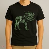 Vintage Nature Lover Moose Forest T-Shirt thumb 3