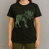 Vintage Nature Lover Moose Forest T-Shirt thumb 4