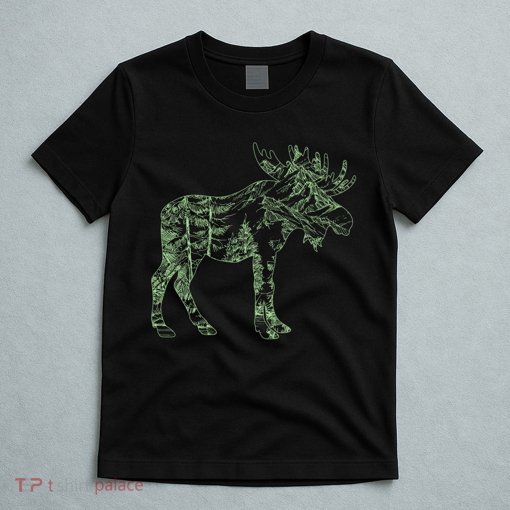 Vintage Nature Lover Moose Forest T-Shirt